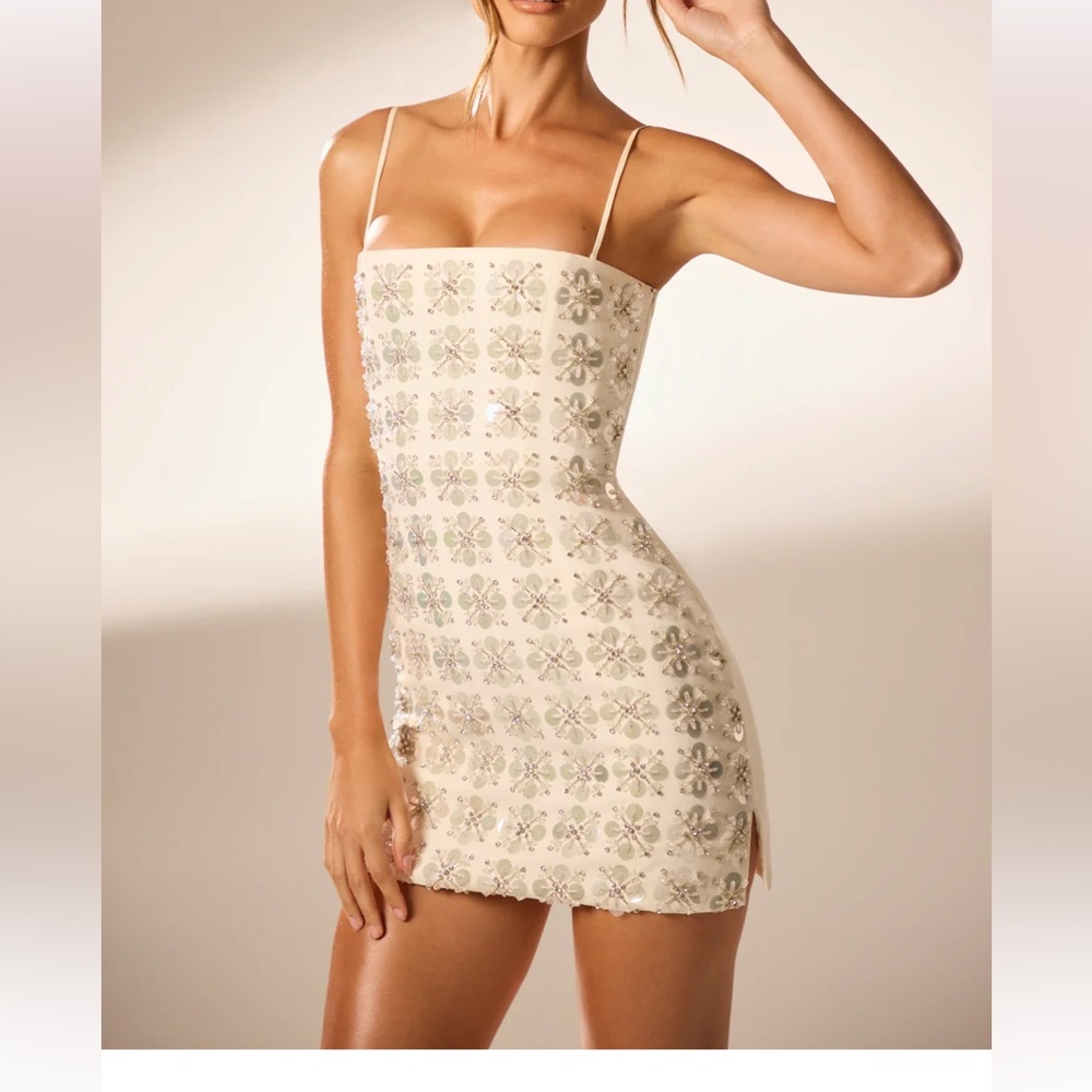 Oh Polly Celeano Mini White Dress size 8